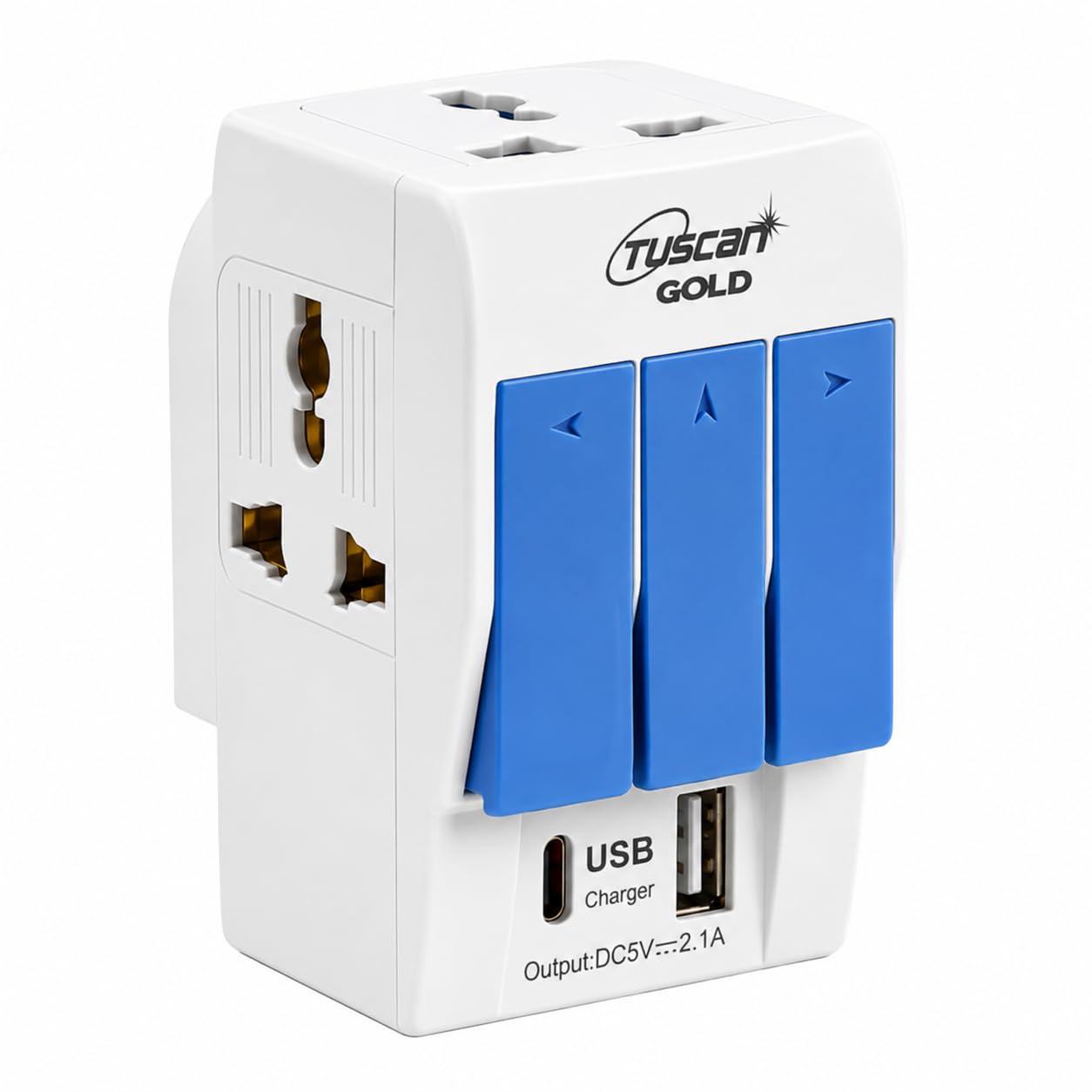 3 Pin Multi Plug | Universal Multiplug with Type A & Type C USB Charging Ports | Travel Adapter with Individual Switches, LED Indicator & Fuse | 3-Way Extension Socket | Pack of 1-picture-20