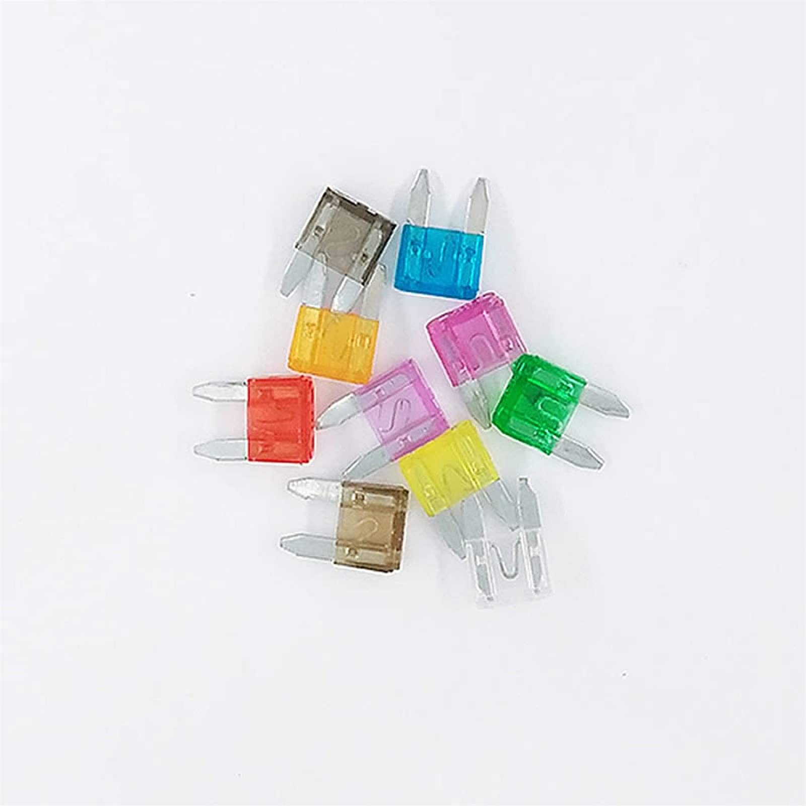 100 pcs/lot Mini fusible automatique 10 valeur voiture fusible lame Kit assortiment avec boîte 2A 3A 5A 7.5A 10A 15A 20A 25A 30A 35A Câblage de protection
