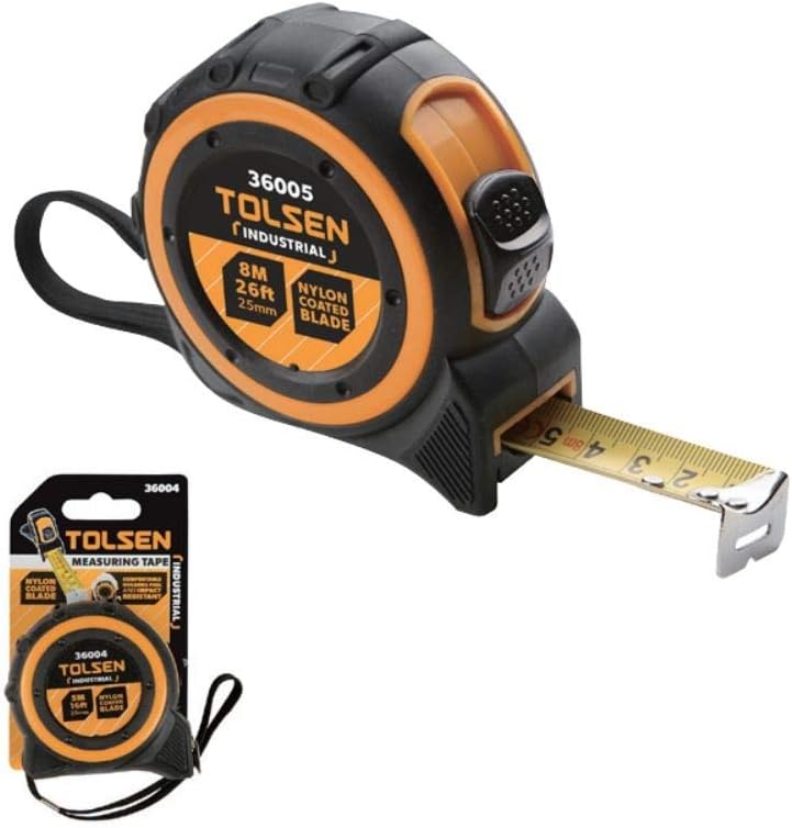 Tolsen 5m Tape Measure (Industrial Spec), black