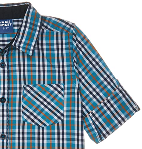 Image of Amazon Brand - Jam & Honey Boys 100% Cotton Printed Regular Fit Long Sleeve Shirt