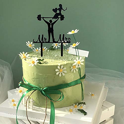 Weightlifting Cake Topper, Gym Mr And Mrs Cake Topper, Fitness Couple Anniversary Cake Topper, Funny Wedding Present For The Couple #TOP5
