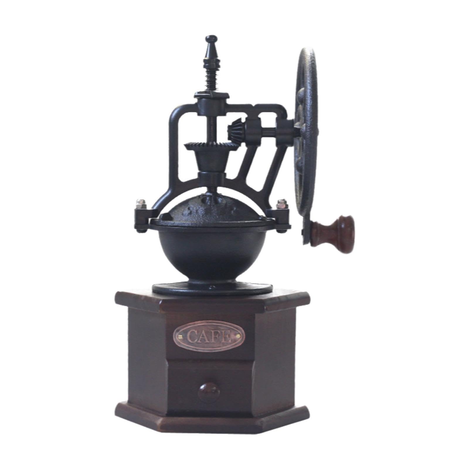 Molinillo de café manual de estética clásica y cajón de madera