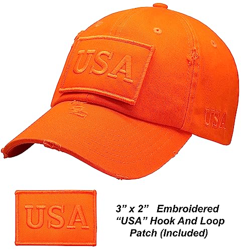 Image of Antourage American Flag Unisex Baseball Hat for Men and Women | USA Flag Mesh Snapback Flat Visor Cap + 2 Patriotic Patches