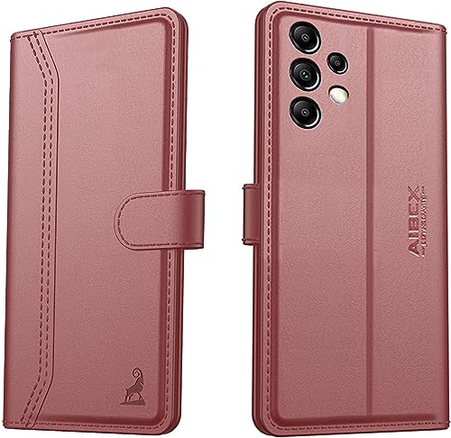 Image of AIBEX Compatible for Samsung A23 5G Flip Cover Leather Finish | Inside TPU with Card Pockets | Wallet Stand | Complete Protection Flip Case - Brown