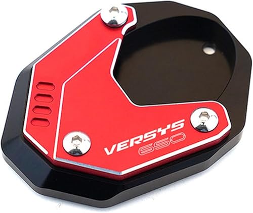 Aluminio CNC para Kawasaki VERSYS650 VERSYS 650 2010-2019 2020 2021 2022 Accesorios de motocicleta Kickstand Foot Ampliador (color  rojo)