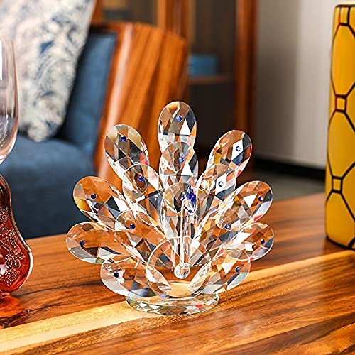 Amazon.co.jp: セット2手作り手吹きガラスクリスタル孔雀 クリスタル