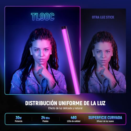 Tubo Luz RGB 30W NEEWER TL90C con Efectos Píxel y Temperatura 2500-10000K 3