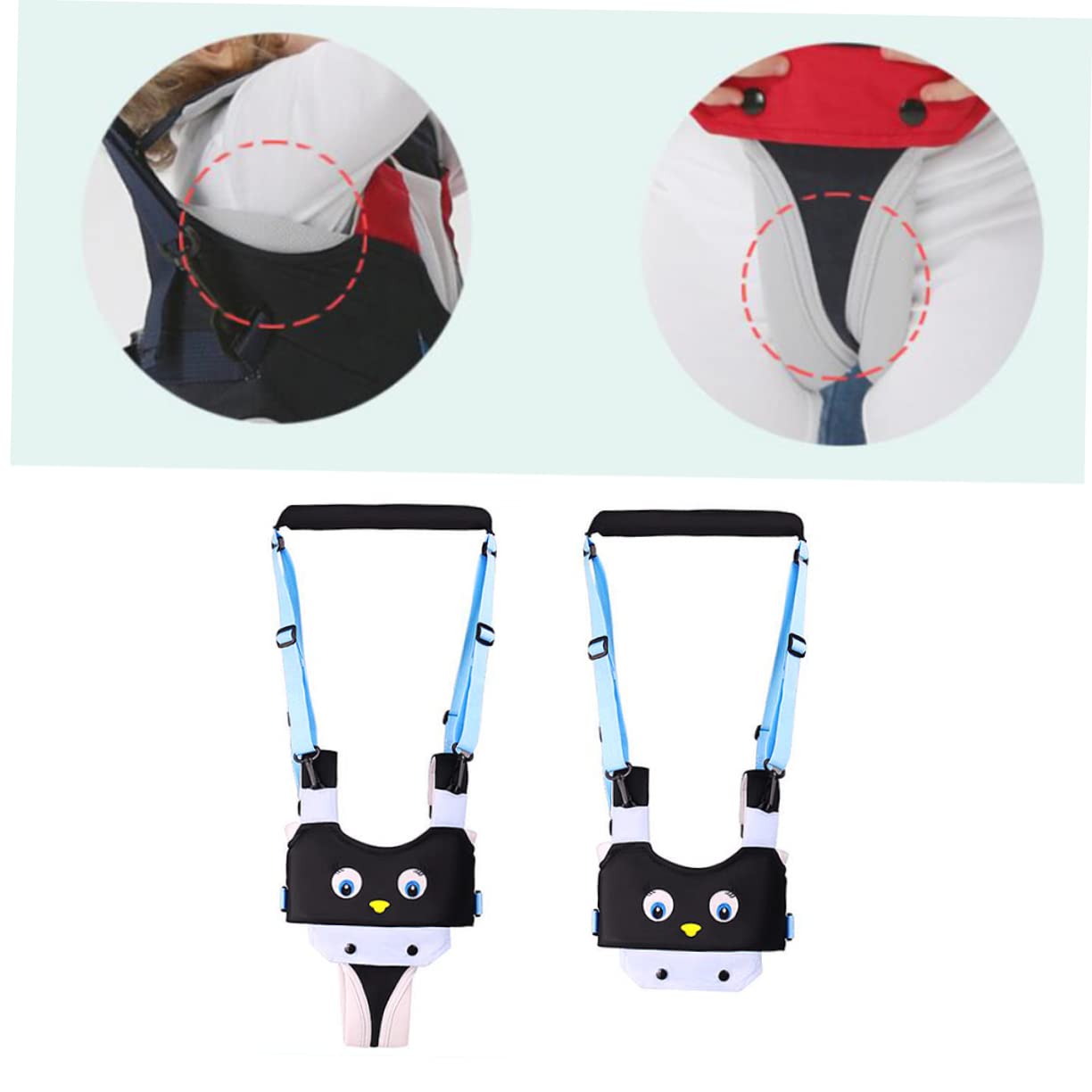 Totority Breathable Walk Learning Strap Boy Girl Belt for Safe Walking Multi-Function Waist Protection for Active Toddlers Blue Black