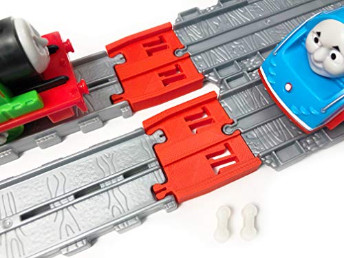 TrainLab Adapters Compatible with Thomas Adventures to Thomas Take-n-Play Train Tracks. Includes 2 Mini Dog Bones! (Red)