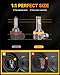 FAHREN H11/H9/H8 light Bulb, [Upgraded & Brightest] 𝟒𝟔𝟎𝟎𝟎𝐋𝐌 𝟗𝟎𝟎% Super Bright Bulb 1:1 Mini Size No Adapter Required,6500K White, Non-Polarity Plug and Play H11 Fog light bulbs, Pack of 2
