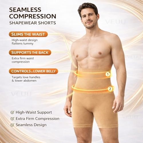 Image of Tummy Tucker Men Shapewear Compression Vest for Tummy Control - Seamless Slimming Body Shaper for Men, Waist Trainer Compression Undershirt for Gym, Office