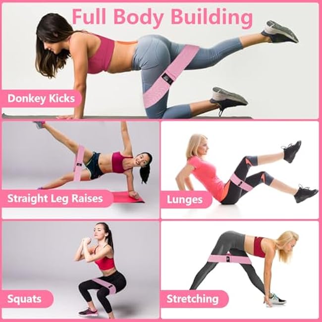 CFX Resistance Bands Set, Exercise Bands with Non-Slip Design for HIPS & Glutes, 3 Levels Workout Bands for Women and Men, Booty Bands for Home Fitness, Yoga, Pilates