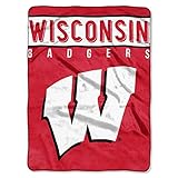 Northwest NCAA Wisconsin Badgers Unisex-Adult Raschel Throw Blanket, 60' x 80', Basic