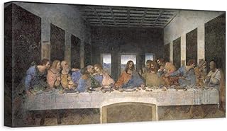 DìMò ART Quadro Stampa su Tela con Telaio in Legno da Vinci Leonardo L Ultima Cena Misura 120x60 CM