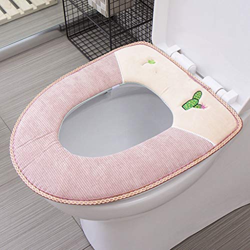 Xinxinchaoshi WC Sitzbezüge WC-Sitzkissen Eindickung Velvet Stitching Stickerei WC-Sitz Warm Kissen WC-Sitz WC Waschmaschine WC-Sitzkissen Toilettensitzabdeckung – Bild 6