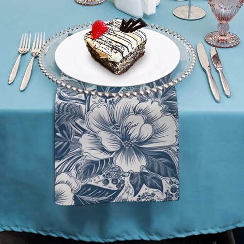 Servilletas de Tela Cuadradas Estilo Blanco Azul 4 Unidades miniatura 4