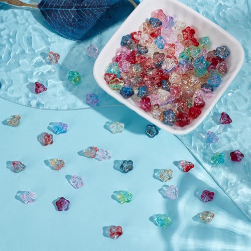 HOBBIESAY 10 Colors 150Pcs Glass Bellflower Beads Mixed Color Trumpet Flower Beads Bellflower Charm Bead Caps for DIY Necklace Bracelets Earring Making Decoration Gifts,Hole:1mm - Image 4