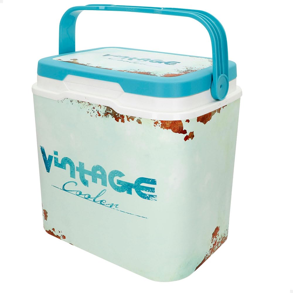 AKTIVE Nevera rígida de Playa 24L, Estilo Classic, plástico Resistente, Aislamiento de Poliuretano Superior, Mantiene el frío hasta 15h, Tapa con Cierre Seguro, Ligera y compacta (62394)