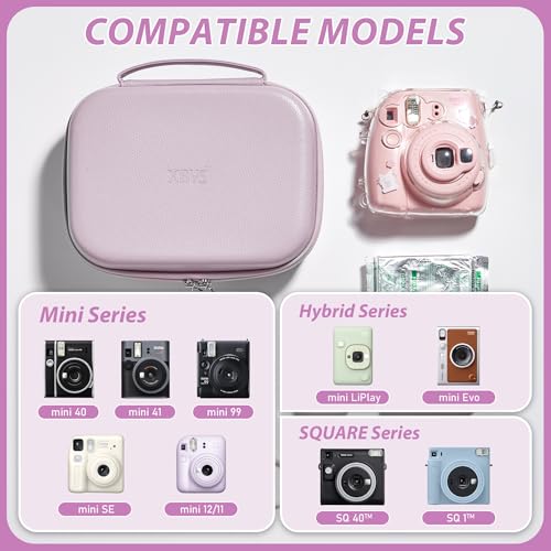 Estuche rígido compatible con Fujifilm Instax Mini para cámara y accesorios miniatura 3