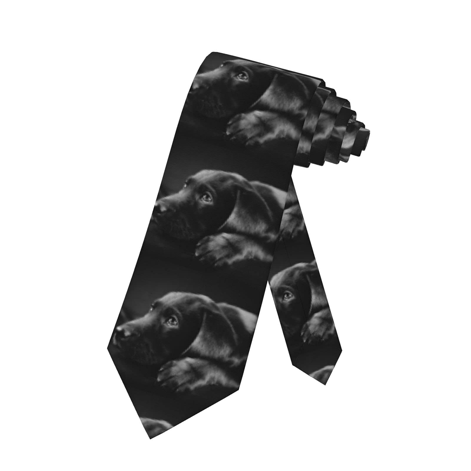 Men's Necktie Black Labrador Tie Polyester Neck Tie Great Gift For Wedding Party Groom Groomsmen