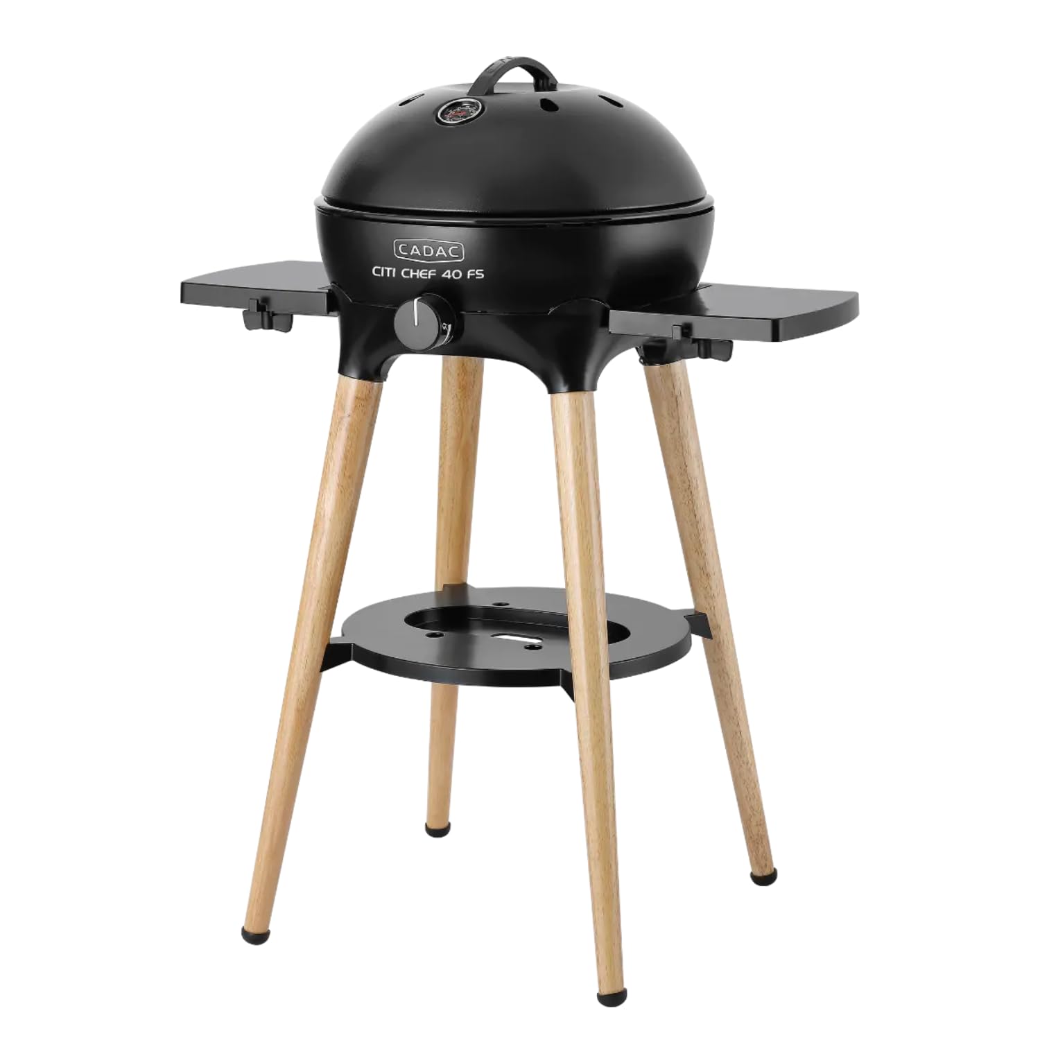Home>it CADAC Barbecue à gaz Citi Chef avec grille en aluminium antiadhésive et thermomètre intégré dans le couvercle - Noir