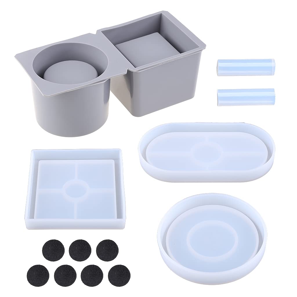 Strumenti di colata Quadrato Rotondo Concrete Vaso di Fiori Vassoio Silicone Fioriera Epossidica Stampo Resina Gioielli Stampi Collana