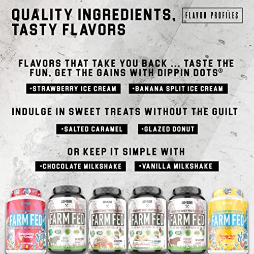 Axe & Sledge Supplements Grass-Fed Whey Protein Isolate, Digestive Enzymes, 22 Grams Protein, 30 Servings, Glazed Donut #TOP4