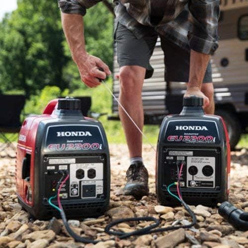 Two Honda EU2200i generators connected in parallel