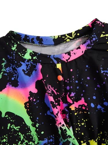 Milumia Girl's Casual Tie Dye Twist Hem Crop Tee Drop Shoulder Long Sleeve T Shirts3