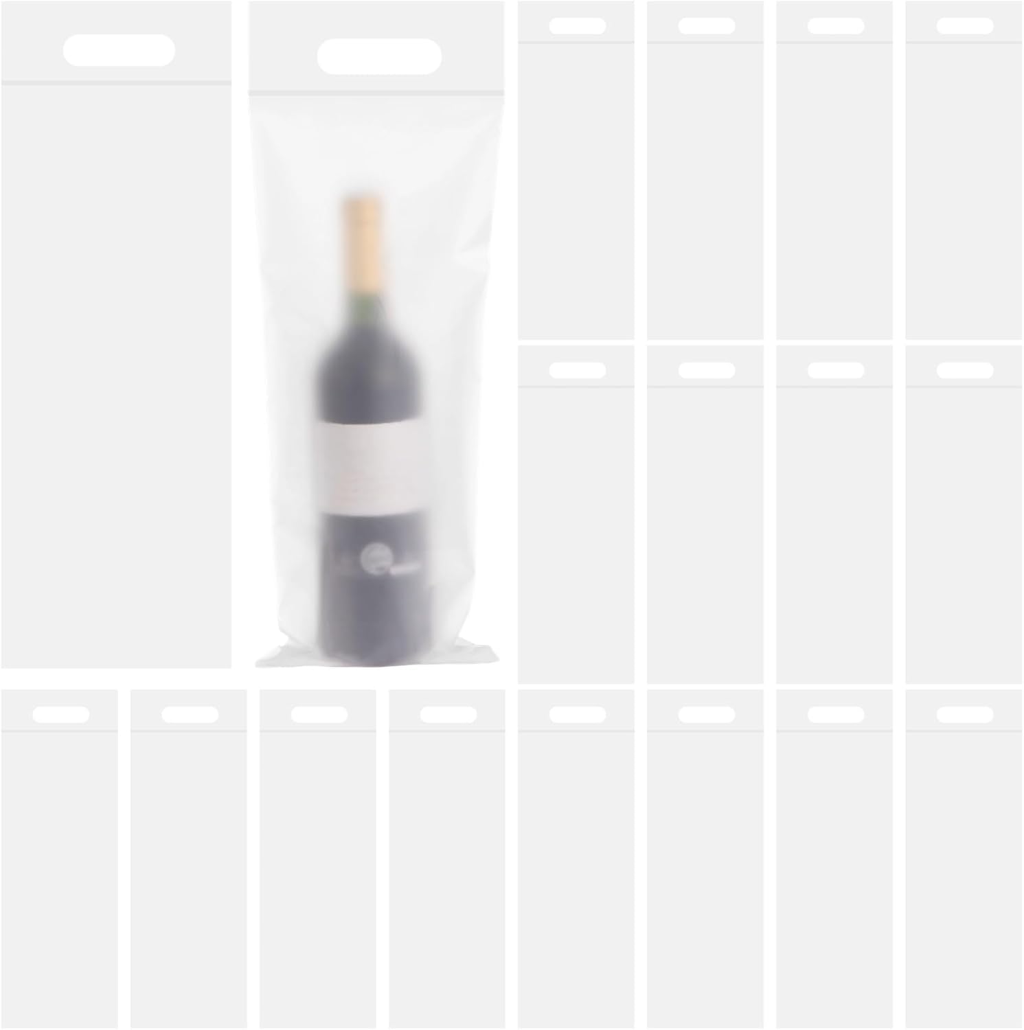 Wine To Go Bags, 500 Pcs Wine Bottle Doggy Bag, Plastic Travel Bags with Handles and Self-sealing Strips for Restaurant, Bar, Wedding Party Gift Wrapping Bag