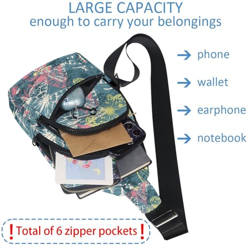 Bolsa cruzada para hombre urbana e impermeable con estampado de mariposas 6