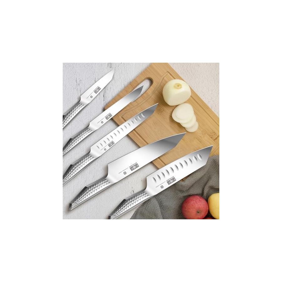 HOSHANHO Kitchen Knife Set with Block, 16-Piece Sharp Japanese Stainless Steel Chef Knife Set, Professional Knife Block Set with Sharpener