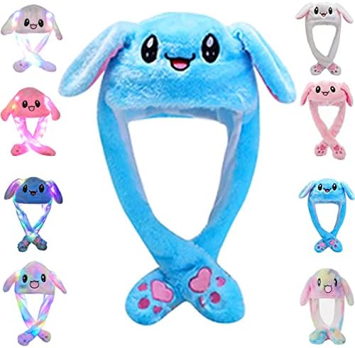 umbresen Bunny Hat Ear Moving Jumping Rabbit Hat Funny Plush Cap for Kids