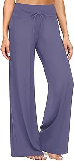 ZOOSIXX Soft Black Pajama Pants for Women, Wide Leg Comfy Casual Lounge Yoga Capri Pants 22'' / 30''