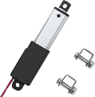 JQDML Mini Micro Linear Actuator Metal Gear 12V, Stroke 0.83 inch, Pushing Force 42.2 lbs Speed 0.2"/sec, Weight: 0.1lbs, for Cabinets Robotics Home Automation and Toys (0.83 inch, 42.2 lbs)