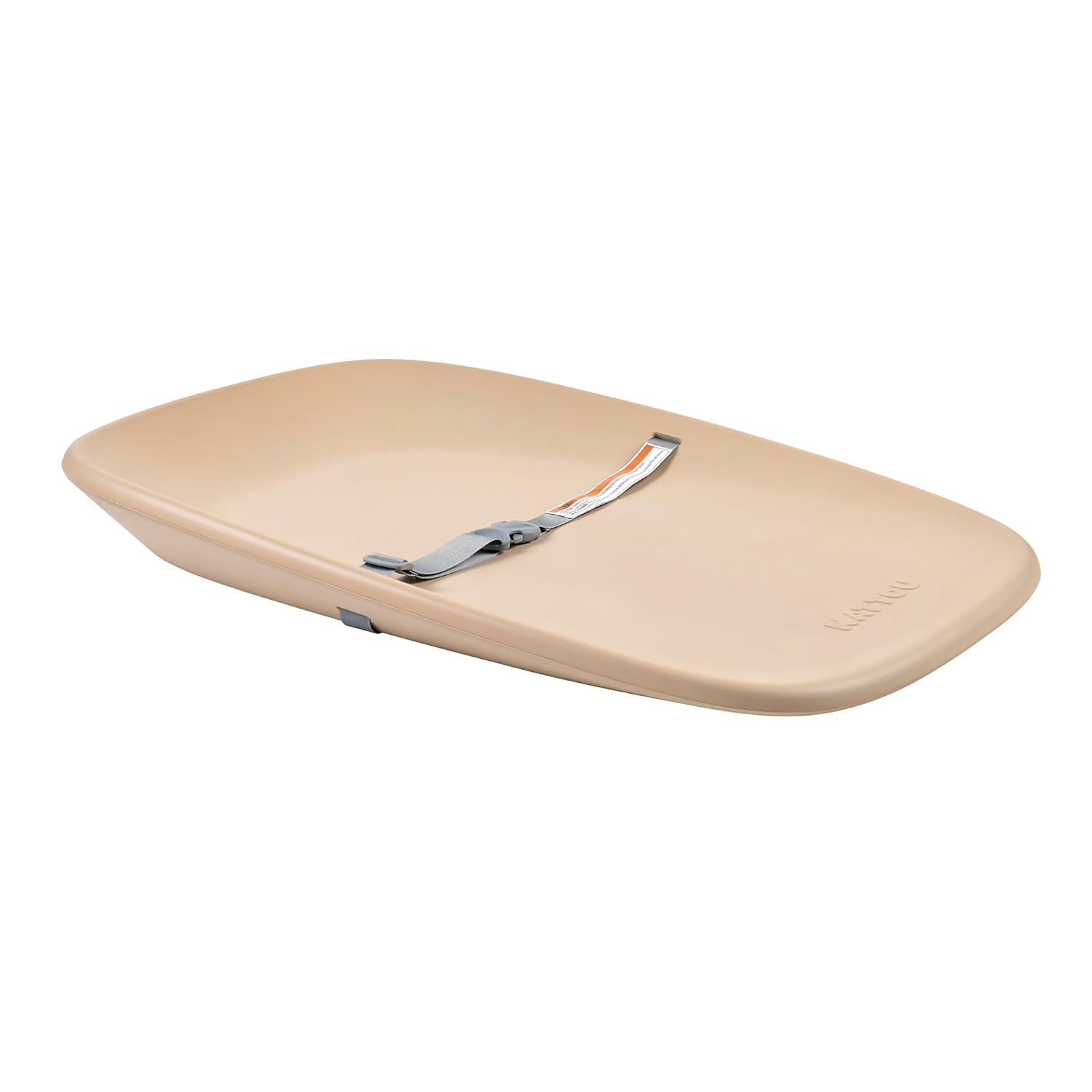 Nattou Softy Changing Pad - Wipeable Baby Changing Mat- Durable, Water-Resistant, Cocoon Shape with Honeycomb Bottom Grips BPA-Free, Assimilates Room Temperature - Beige Beige w/ Belt Beige