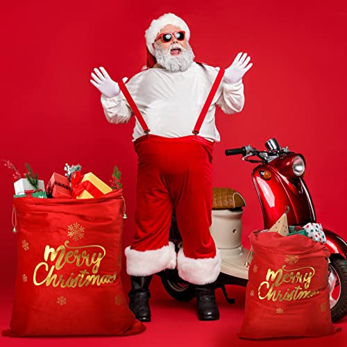 2-Pieces-Large-Santa-Christmas-Gift-Bag-Merry-Christmas-Sack-Bags-with-Drawstrings-in-2-Size-Large-Santa-Bag-for-Christmas-Presents-Red-Santa-Bag-Gift-Bags-for-Xmas-Presents