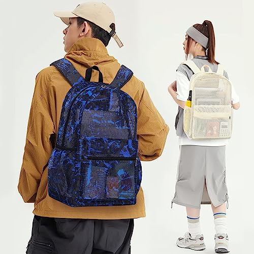 Bluboon Mesh Backpack for Girls Kids Semi-Transparent School Bookbag See Through Beach Bag Daypack3