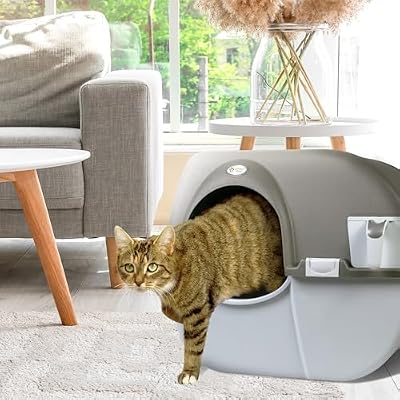Omega Paw NRA15 Self Cleaning Litter Box Regular Size,Grey