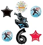 Black Panther 6th Birthday Balloon Bouquet Decorations and Party Supplies