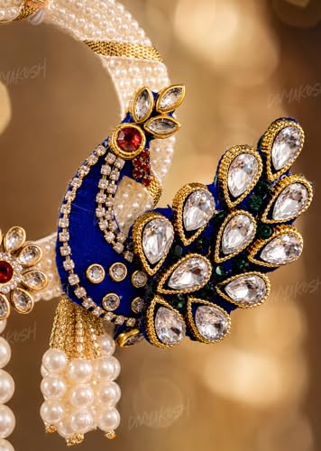 Image of Divyakosh Peacock Hanging Shubh Labh (1 Pair), Door Tags, Diwali Decoration Items |Door Hanging Decorative Items & Diwali Torans for Entrance Door | Deepavali Decora Items |