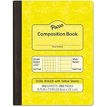 Pacon Composition Book, Wide/Legal Rule, Yellow Cover, 100 9.75 x 7.5 Sheets