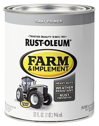 Image of Rust-Oleum 280106-2PK Farm & Implement Enamel Primer Quart, Gray Primer, 32 Fl Oz (Pack of 2)