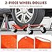 Heavy Duty Car Dollies Set (2-Pack, 3000LBS Capacity), Wheel Dolly for Moving Vehicles, Trucks, Motorcycles, Trailers & Disabled Cars, Garage & Workshop Mobility Solution (Orange)