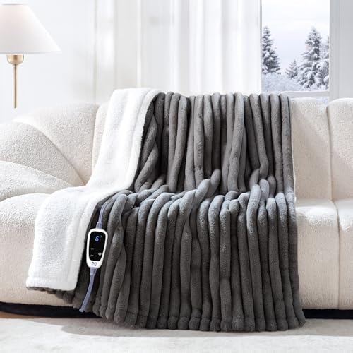 Sealy Electric Blanket Throw Size 50"*60",Super Cozy Faux Fur to