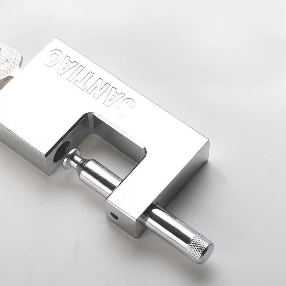 Xeerabdi Stainless Steel D-Shaped Pad Lock with Retractable Long Shackle | Wide Body 3/8" Stainless Steel Lock for Outdoor, Gym, School, Fence and Sports Lockers 2