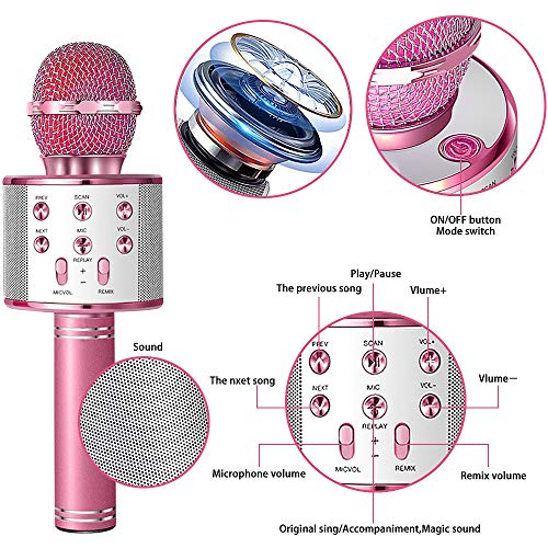 SunTop Wireless Karaoke Microfoon Bluetooth Handheld Portable Speaker huis KTV-speler met Dancing LED verlichting Opname… - Image 4