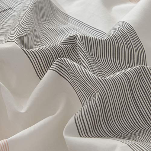 Joyreap 3Pcs Premium Cotton Comforter Set, Light Gray N Pink Stripes Printed On White, Fluffy Cozy Bedding Comforter For All Season (Queen, 88X 88 Inches) #TOP4