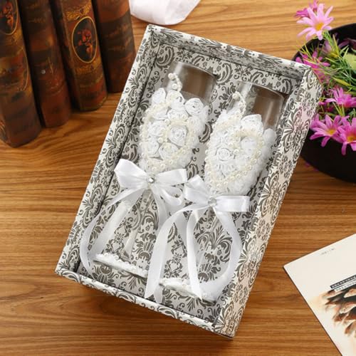 Copas de vino elegantes con perlas de imitación y vidrio resistente para brindar con lujo 3