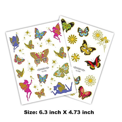 Ooopsiun Glitter Butterfly Tattoos For Girls Women - 79+ Gold Glitter Styles, Butterfly Party Favors And Birthday Decorations For Children Girls #TOP4